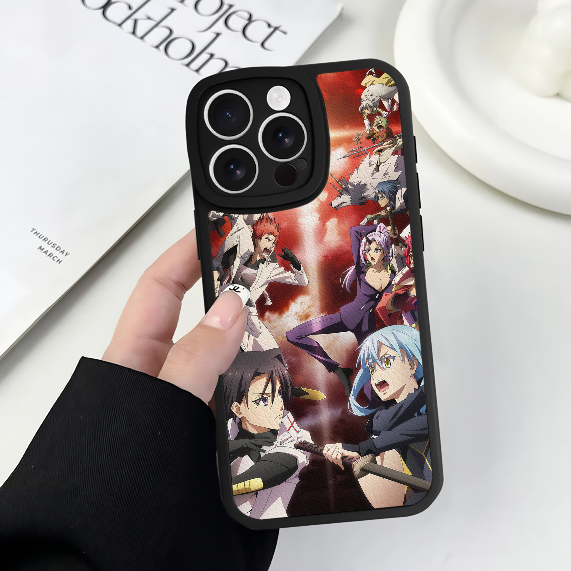 （画像用） 転スラ Regarding Reincarnated to Slime 【iPhone 16シリーズ対応】シリコンスマホケース（レザー調） 材質：シリコン